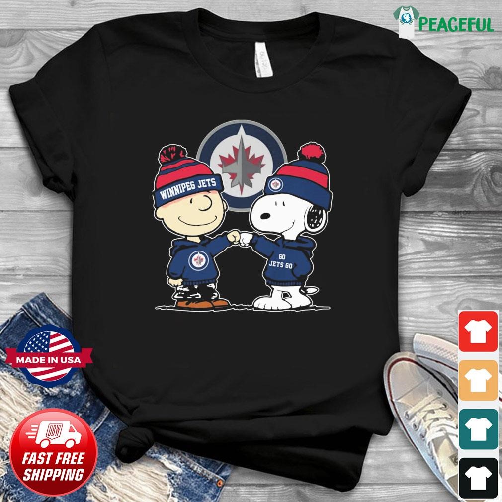 Snoopy Fist Bump Charlie Brown Winnipeg Jets Shirt