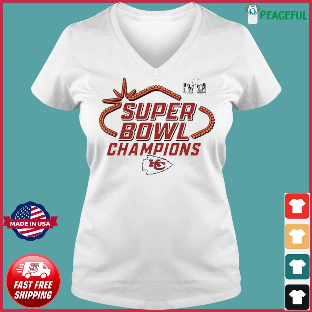 Welcome To Las Vegas Kansas City Chiefs Super Bowl LVIII Champions Shirt Ladies V-neck Tee.jpg