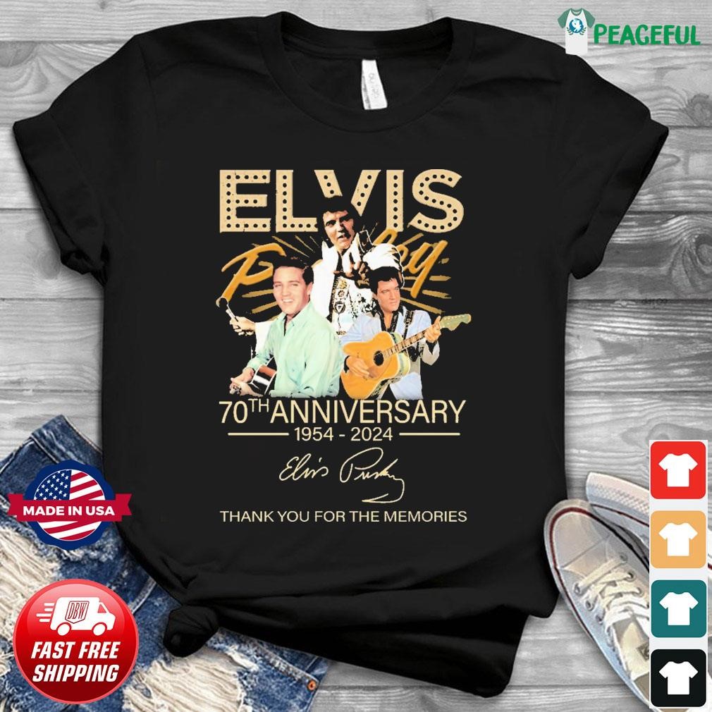 Legend Elvis Presley 70th Anniversary 1954-2024 Thank You For The Memories Signature Shirt