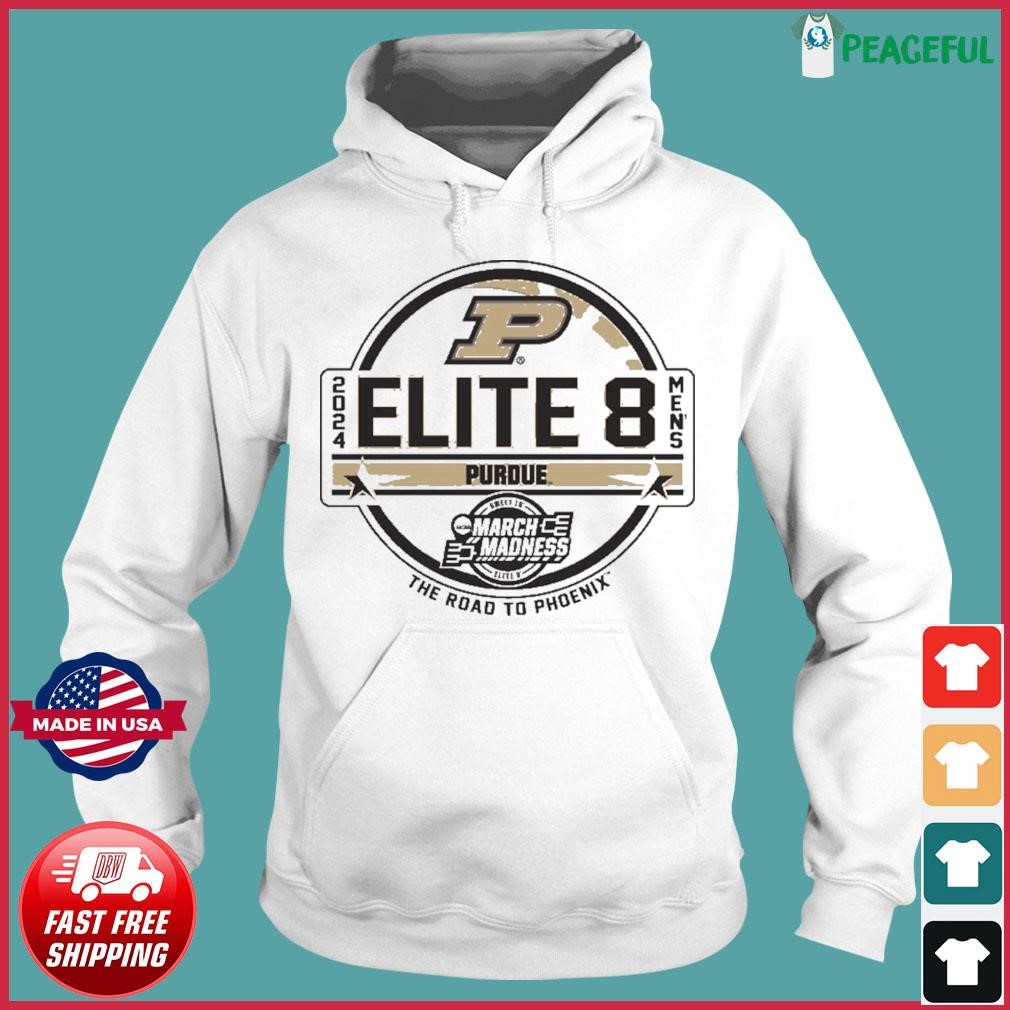 Purdue Boilermakers Men's Basketball Elite 8 2024 The Road To Phoenix shirt Hoodie.jpg