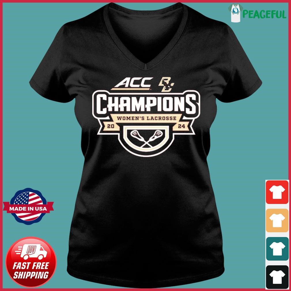 Boston College Eagles Acc Champions Women's Lacrosse 2024 Shirt Ladies V-neck Tee.jpg