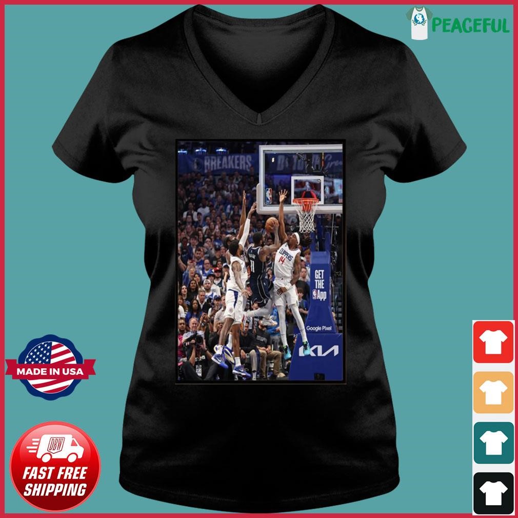 Kyrie Irving Impossible Shots Dallas Mavericks Vs LA Clippers Home Decor Poster Shirt Ladies V-neck Tee.jpg