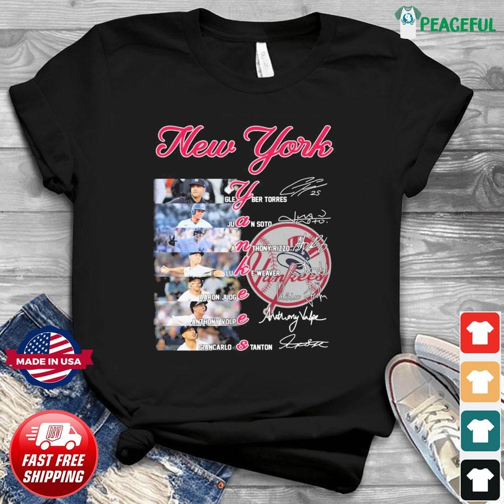 New York Yankees Team Players 2024 Signatures Shirt