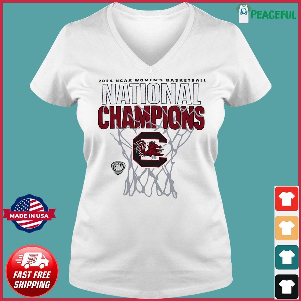 South Carolina Gamecocks 2024 NCAA Women's Basketball National Champions Locker Room Ladies V-neck Tee.jpg