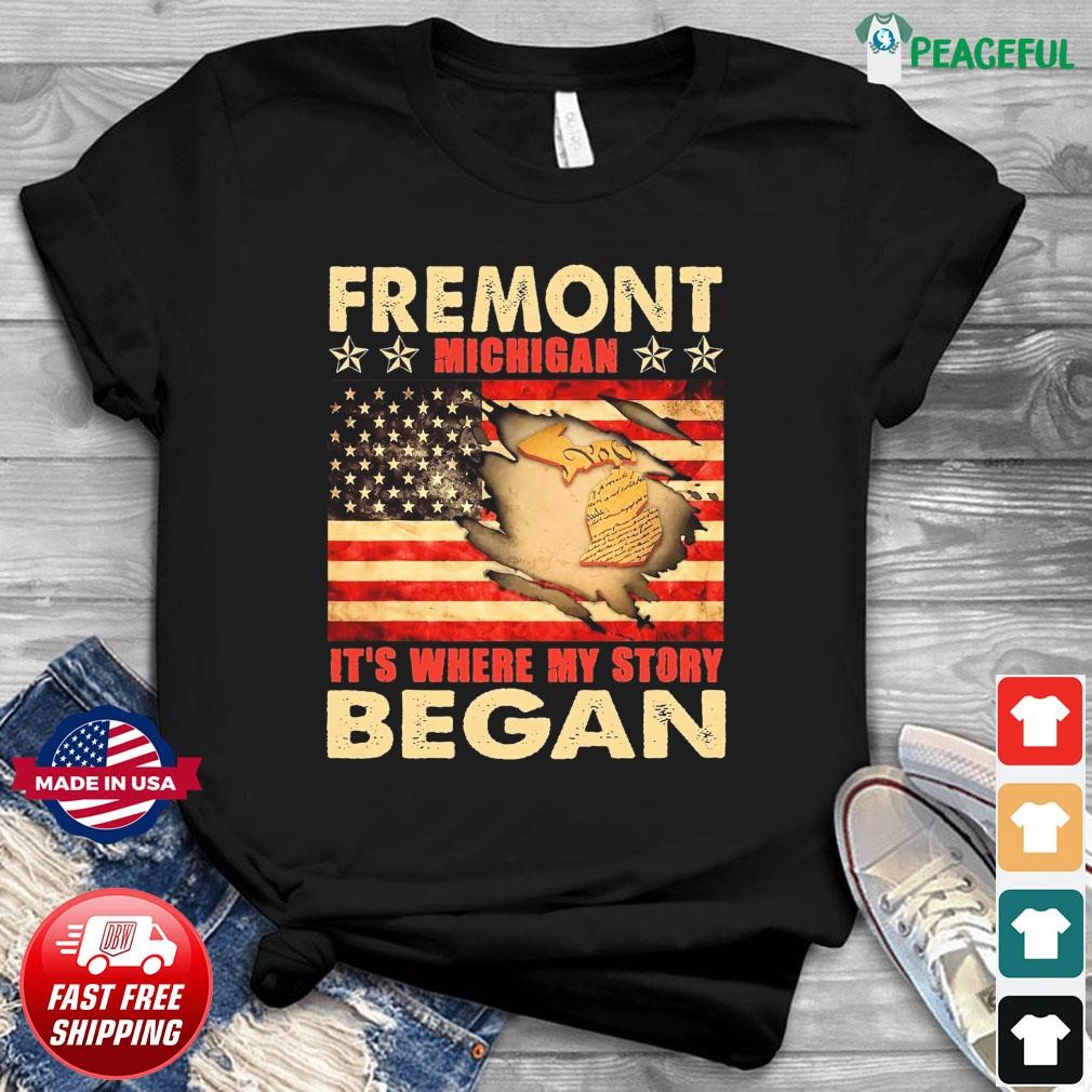 Fremont Michigan Usa Flag Shirt, hoodie, sweater, long sleeve and tank top