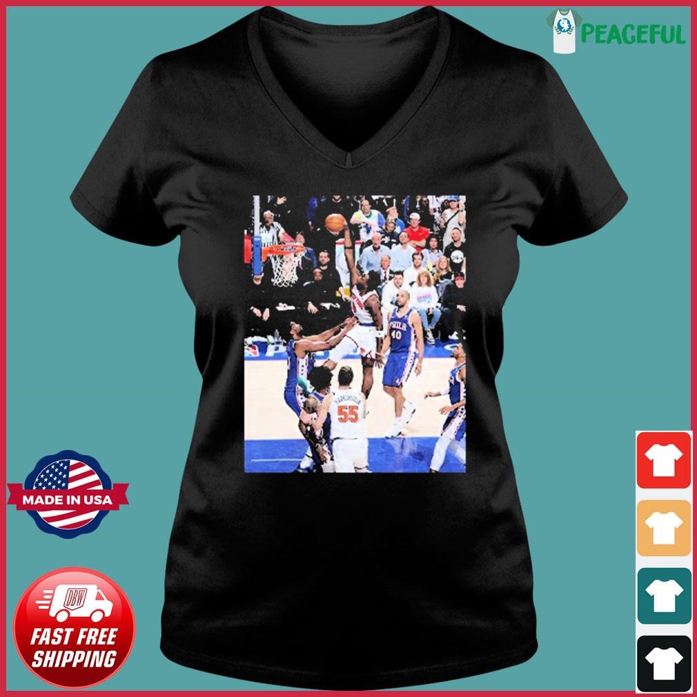 New York Knicks OG Anunoby Poster Dunk shirt Ladies V-neck Tee.jpg