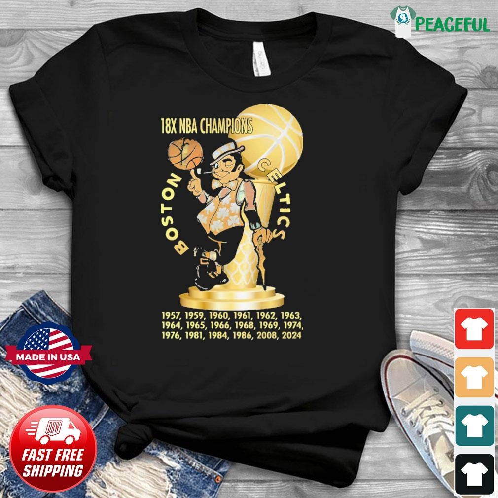 18X NBA Champions Trophy Boston Celtics Shirt