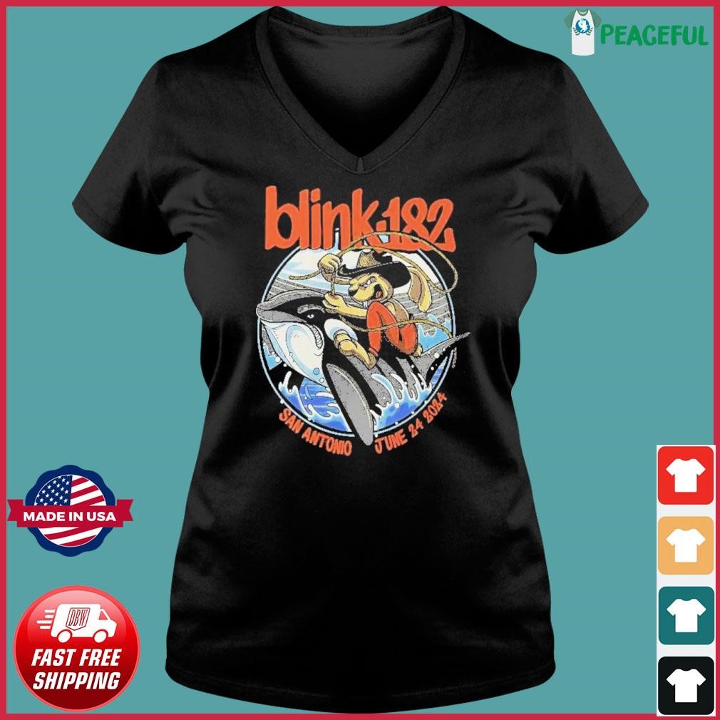 Blink-182 San Antonio 6 24 24 Frost Bank Center Texas Event Ladies V-neck Tee