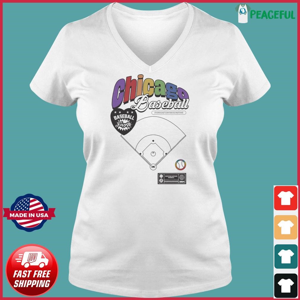 Chicago Cubs Baseball Pride Field Shirt Ladies V-neck Tee.jpg
