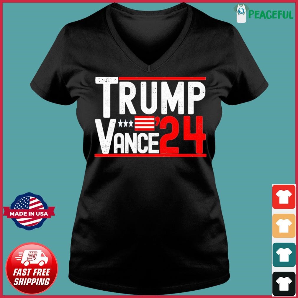 Donald Trump and J.D. Vance 2024 Election Ladies V-neck Tee.jpg