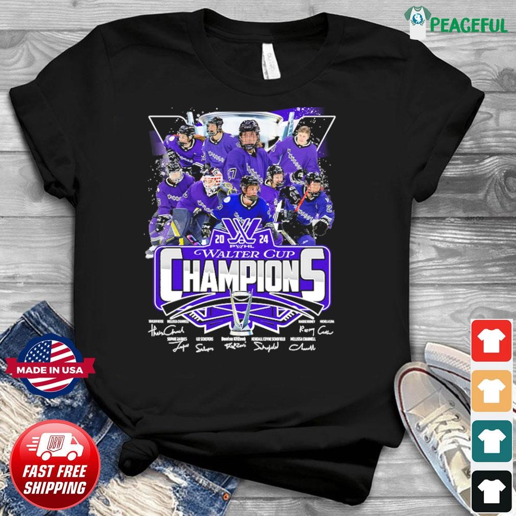 Official Minnesota PWHL Walter Cup Champions 2024 Signatures Shirt ...