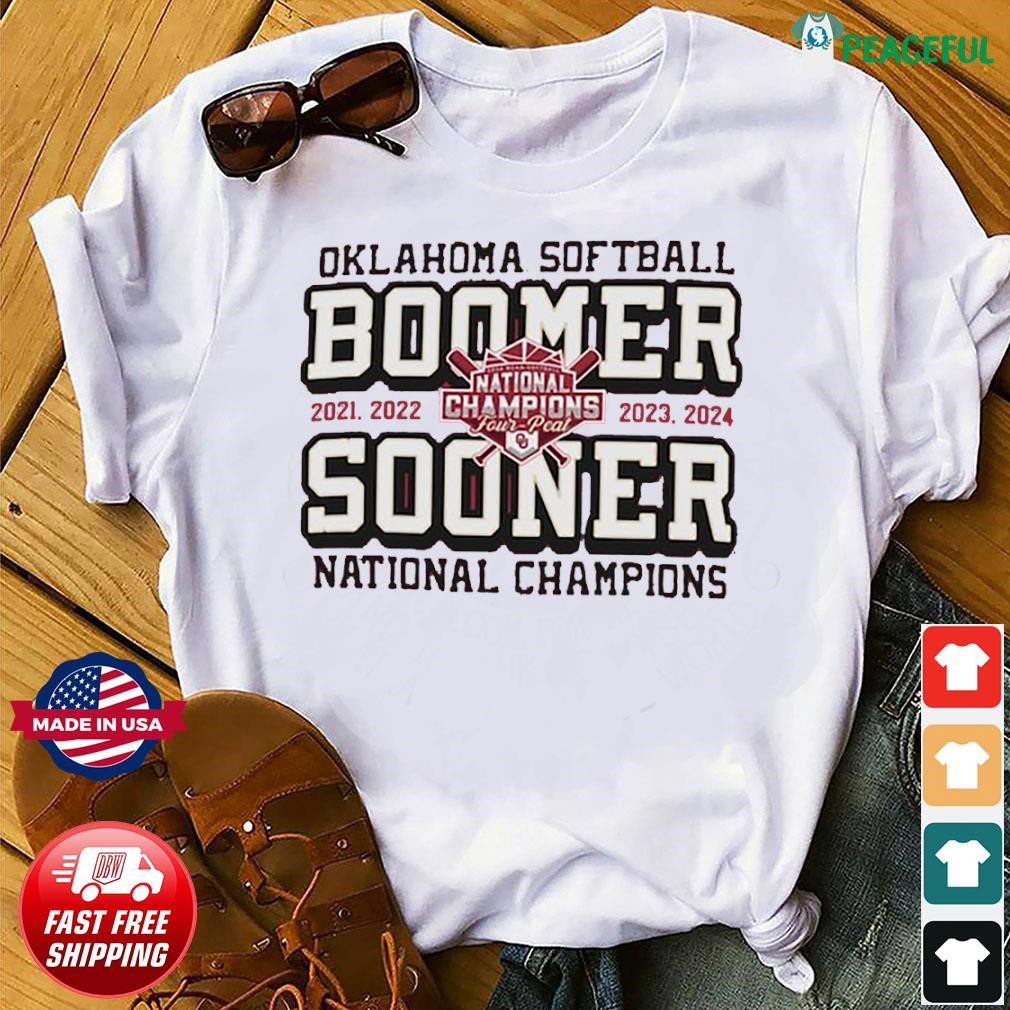 Oklahoma Sooners 2024 NCAA Softball Women’s College World Series Champions Boomer Sooner T-Shirt