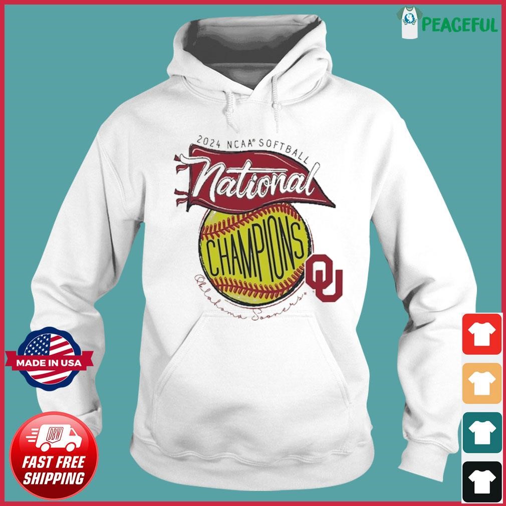 Oklahoma Sooners 2024 NCAA Softball Women’s College World Series National Champions Pennant Hoodie.jpg