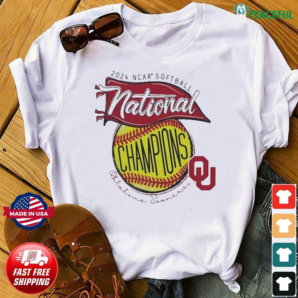 Oklahoma Sooners 2024 NCAA Softball Women’s College World Series National Champions Pennant T-shirt