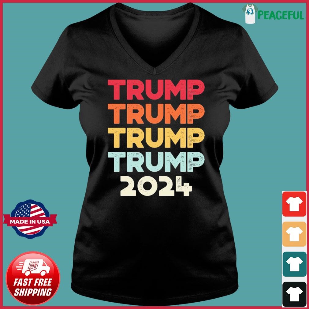 Trump 2024 Sunset Election Ladies V-neck Tee.jpg