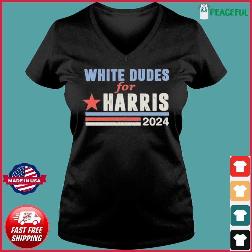 Retro White Dudes For Harris 2024 Shirt Ladies V-neck Tee.jpg