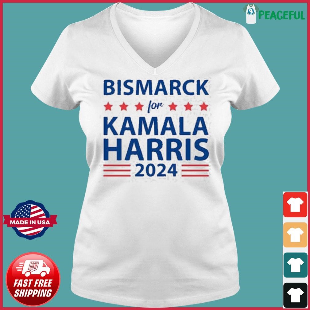 Bismarck for KAMALA HARRIS for PRESIDENT 2024 Ladies V-neck Tee.jpg