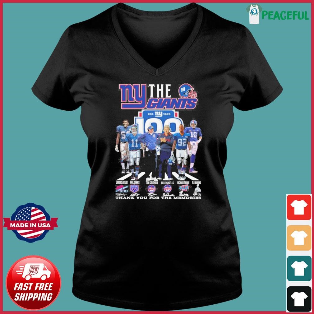 New York Giants Est 1925 Thank You For The Memories Signatures Shirt Ladies V-neck Tee.jpg