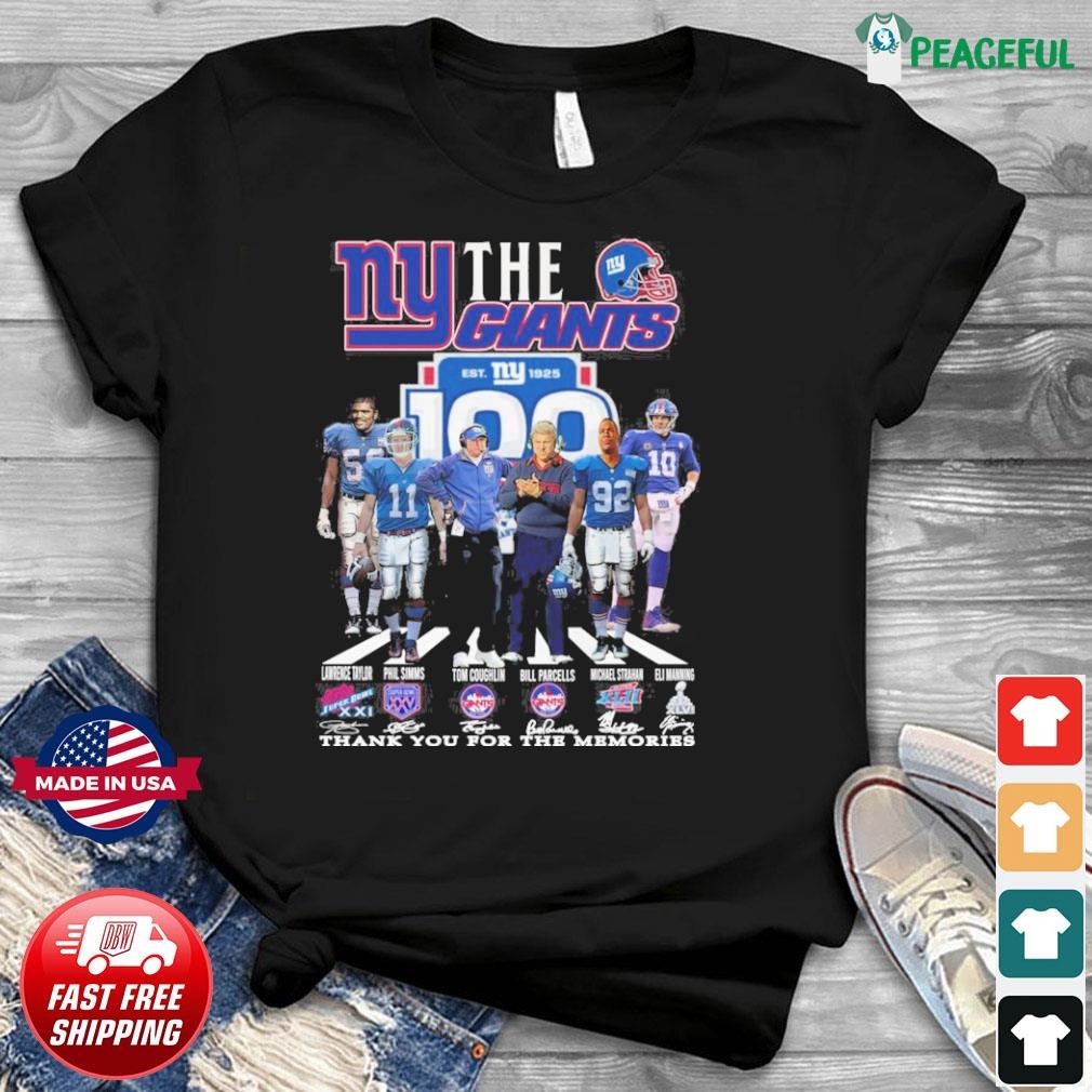 New York Giants Est 1925 Thank You For The Memories Signatures Shirt