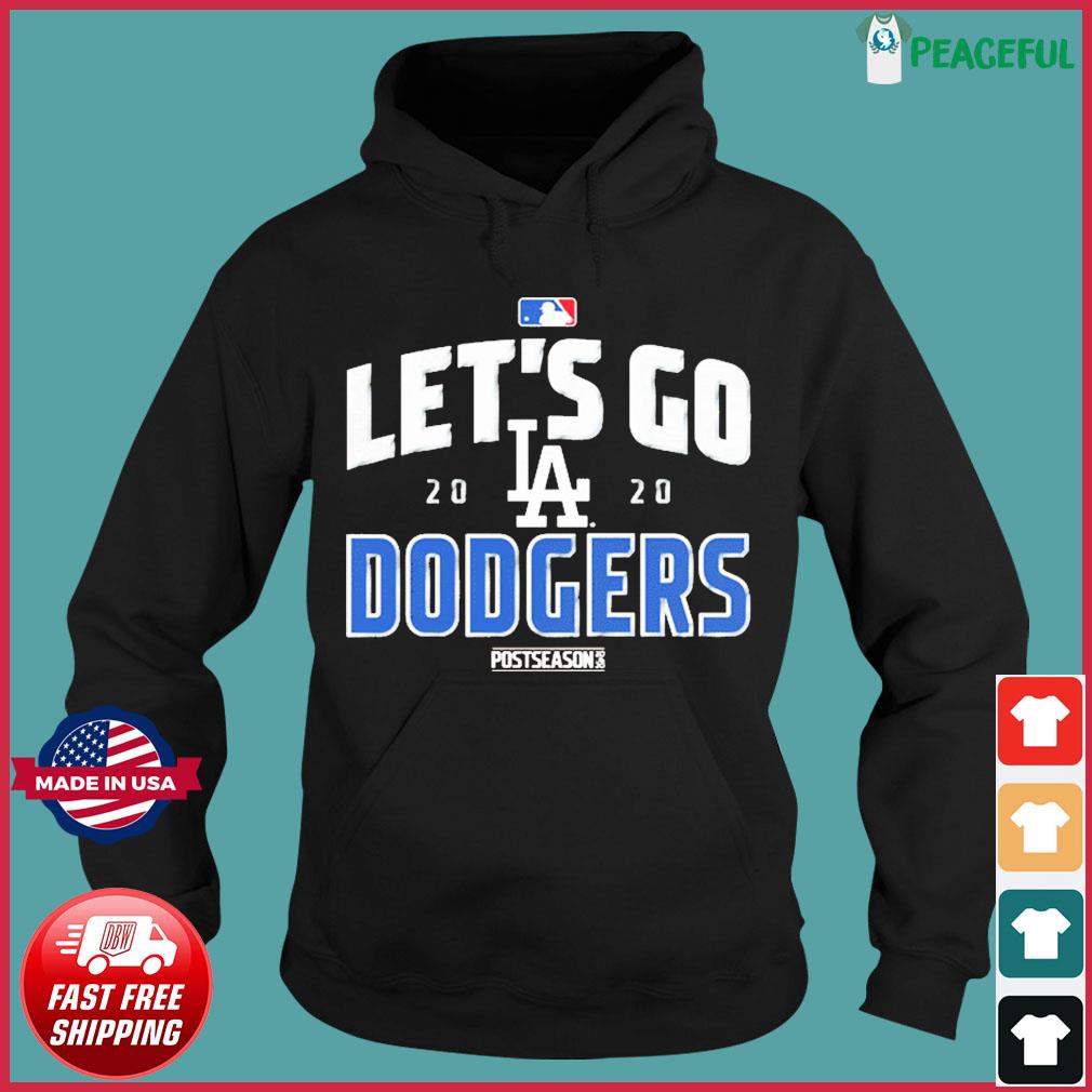 Los Angeles Dodgers Baseball Let's Go Dodgers Hooded Denim Jacket - Tagotee