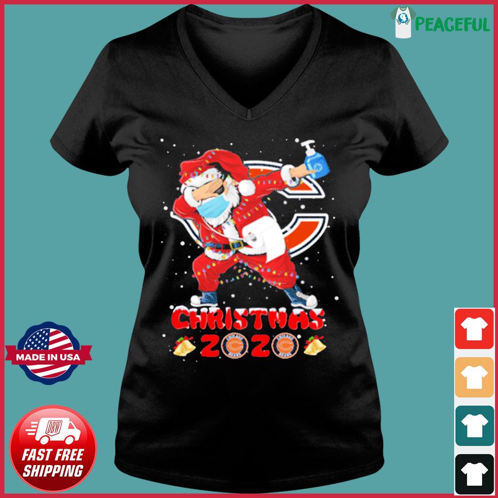 Chicago Bears Funny Santa Claus Dabbing Christmas 2020 NFL T-Shirt