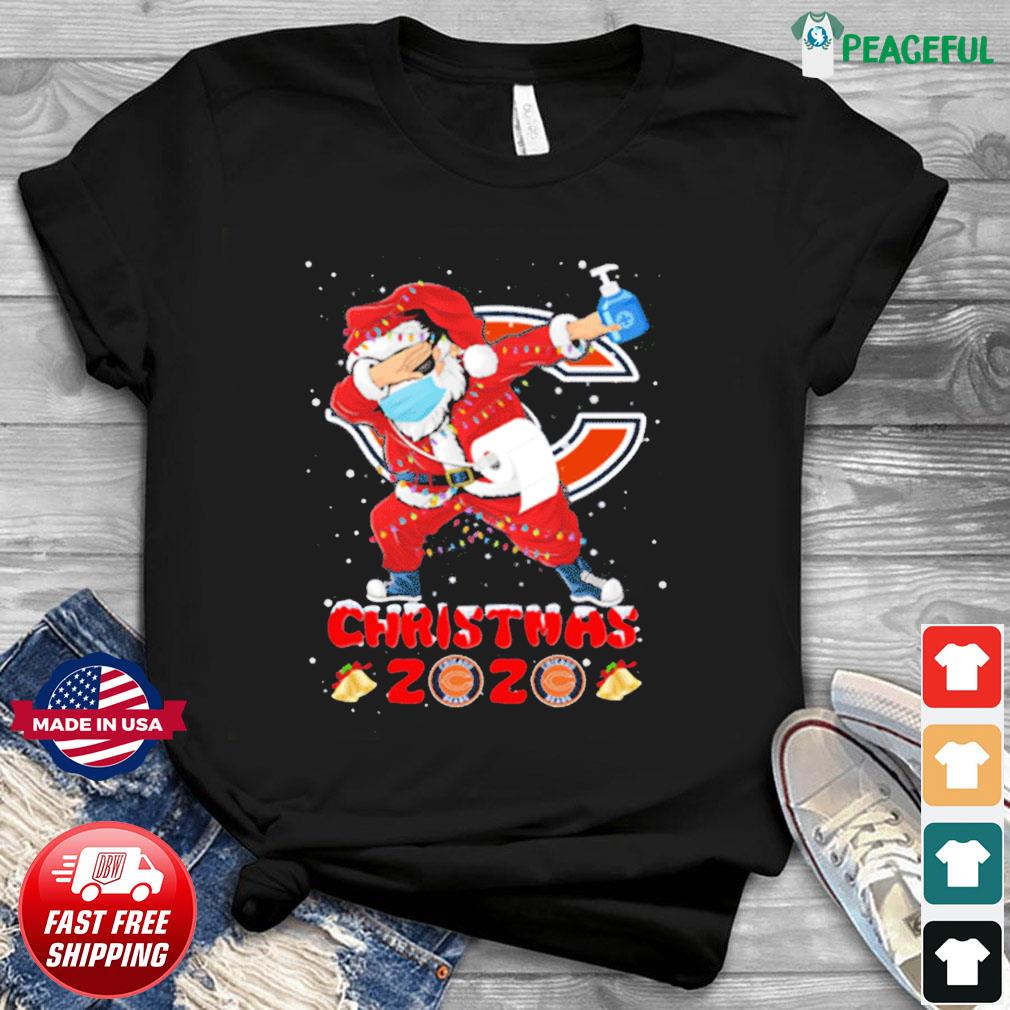 Chicago Bears Funny Santa Claus Dabbing Christmas 2020 NFL T-Shirt