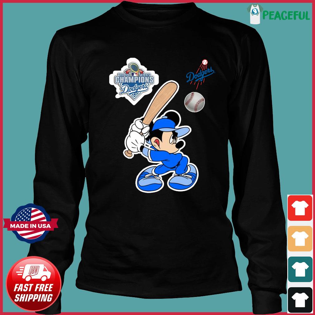 Mickey Mouse playing Baseball World series Champions Dodgers shirt
