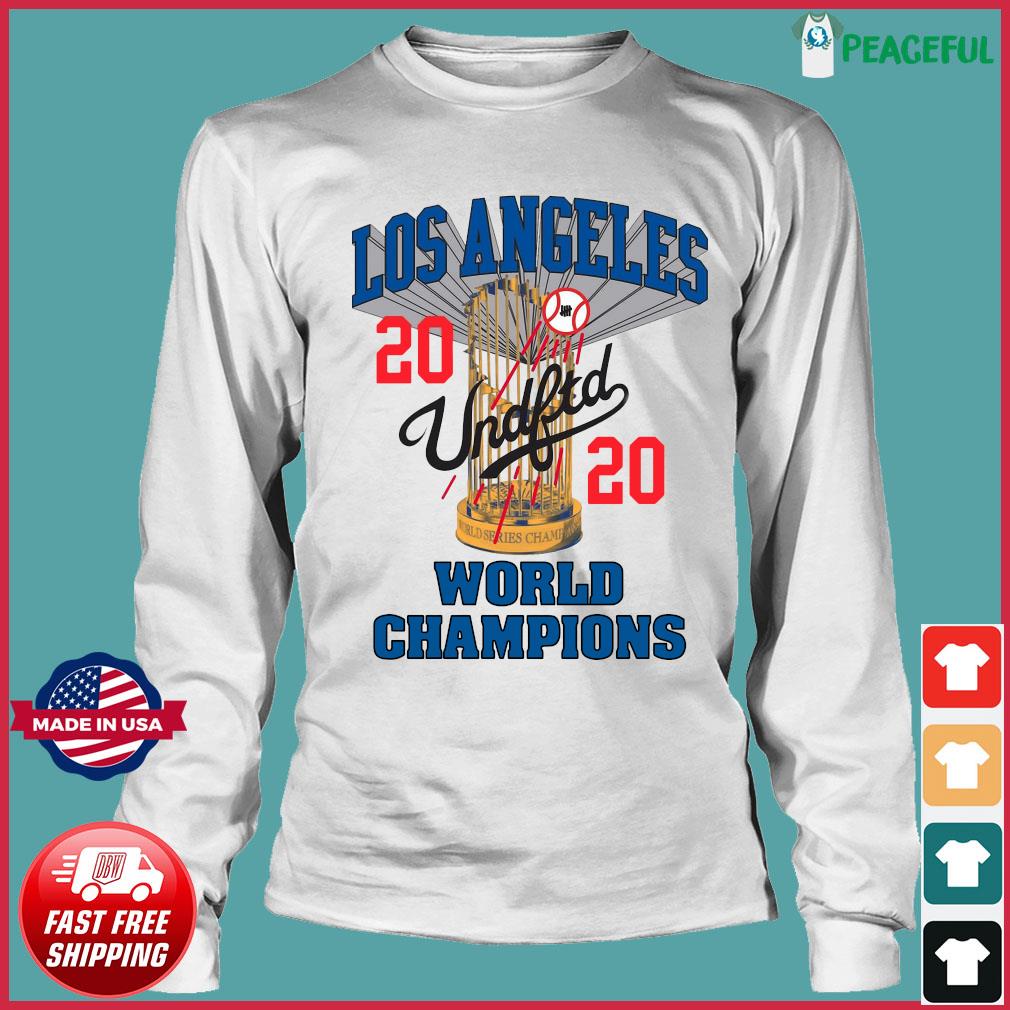 Official MLB Los Angeles Dodgers Undefeated 2020 World Championship Dodgers  National League Champions 2020 Blue Shirt - Ears Tees