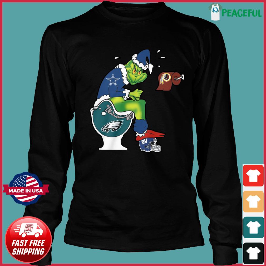 The Grinch Dallas Cowboys Shit On Toilet Philadelphia Eagles And Other  Teams Christmas Shirt