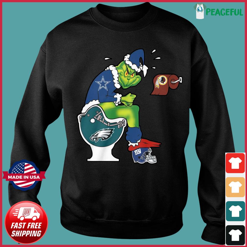 The Grinch Dallas Cowboys Shit On Toilet Philadelphia Eagles And Other  Teams Christmas Shirt