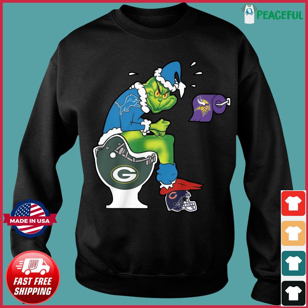 Nice The Grinch Detroit Lions Shit On Toilet Green Bay Packers Christmas  Shirt, hoodie, sweater, long sleeve and tank top