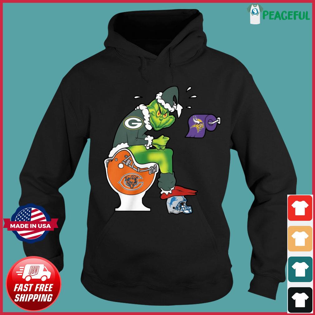 The Grinch Green Bay Packers Shit On Toilet Chicago Bears And Other Teams  Christmas Sweatshirt, hoodie, sweater, long sleeve and tank top