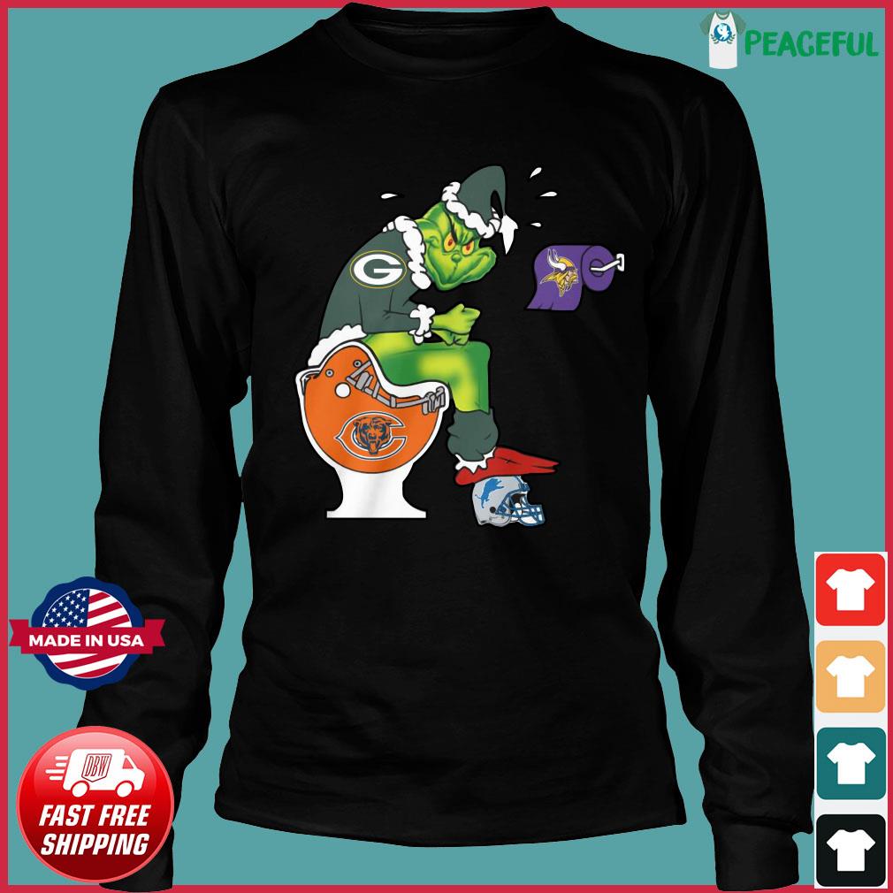 Grinch Nfl Chicago Bears and Green Bay Packers and Minnesota Vikings  Detroit Lions toilet paper shirt, hoodie, sweater, long sleeve and tank top