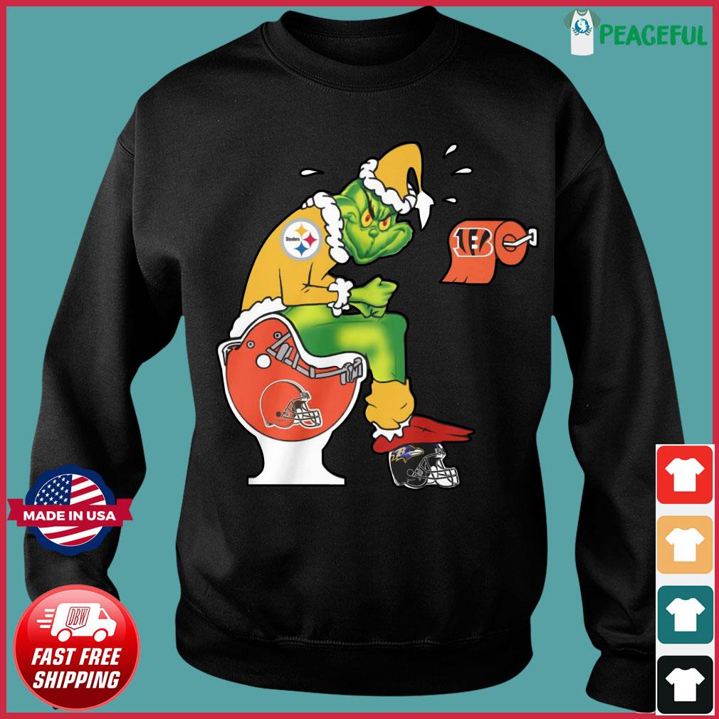 Grinch Pittsburgh Steelers Shit On Toilet Cleveland Browns And