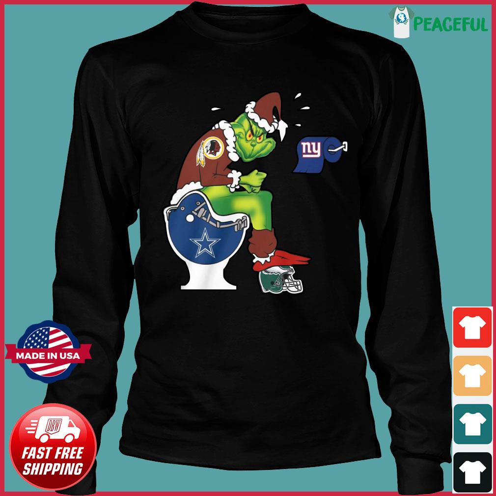 The Grinch Dallas Cowboys Shit On Toilet Washington Football Team And Other  Teams New York Giants Christmas Sweatshirt, hoodie, sweater, long sleeve  and tank top