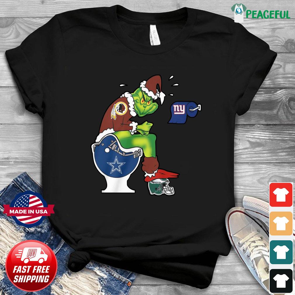 The Grinch Dallas Cowboys Shit On Toilet Washington Football Team And Other  Teams New York Giants Christmas Sweatshirt, hoodie, sweater, long sleeve  and tank top