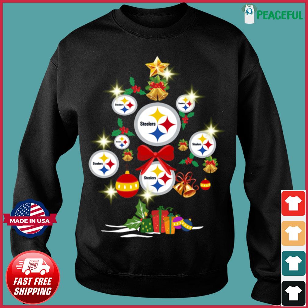 Pittsburgh Steelers football logo gifts Merry Christmas tree shirt