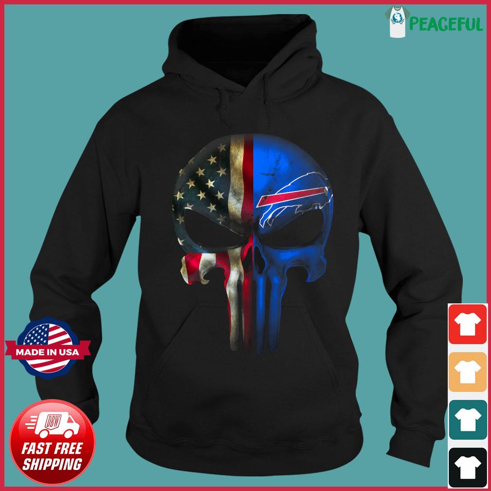 American Flag Punisher Skull Buffalo Bills T-Shirt, Buffalo Bills