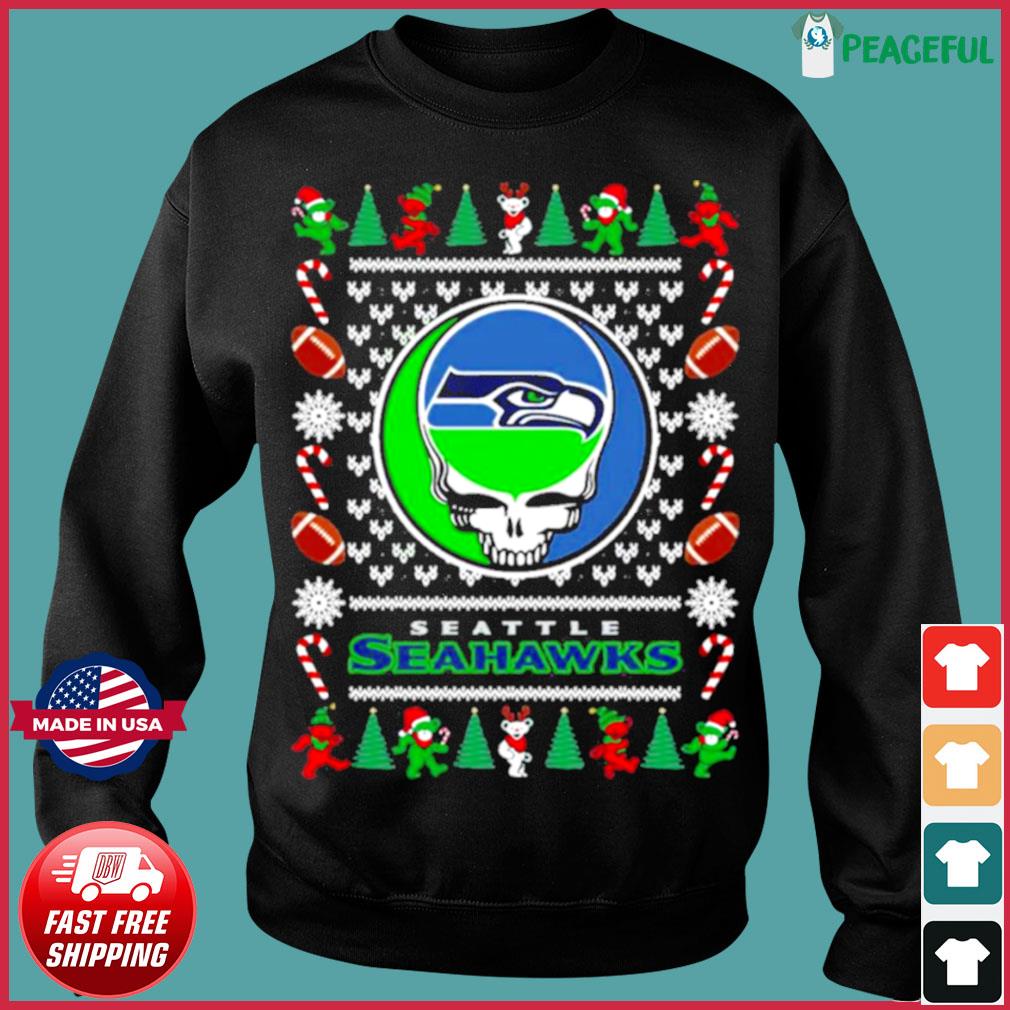 Seattle seahawks grateful dead ugly christmas shirt, hoodie, sweater, long  sleeve and tank top