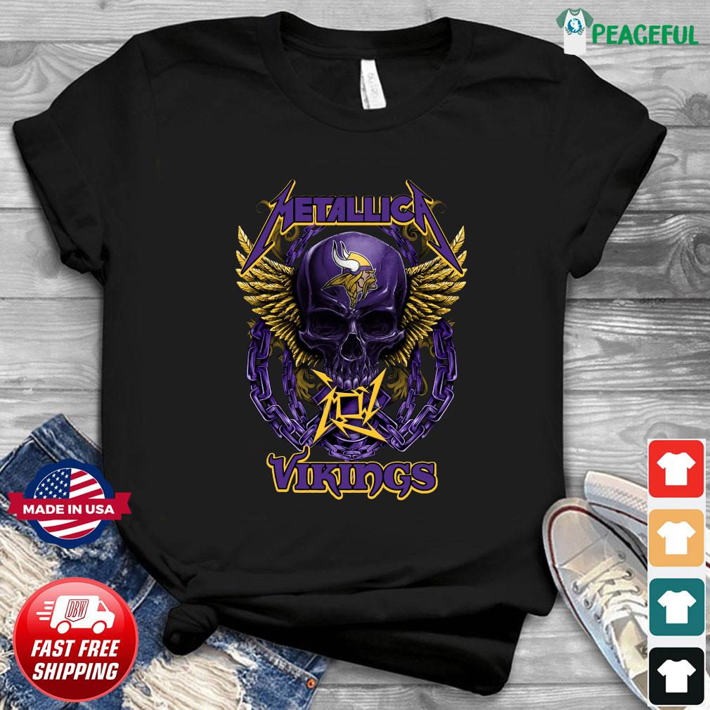 Metallica Skull Minnesota Vikings Shirt, hoodie, sweater, long sleeve and  tank top