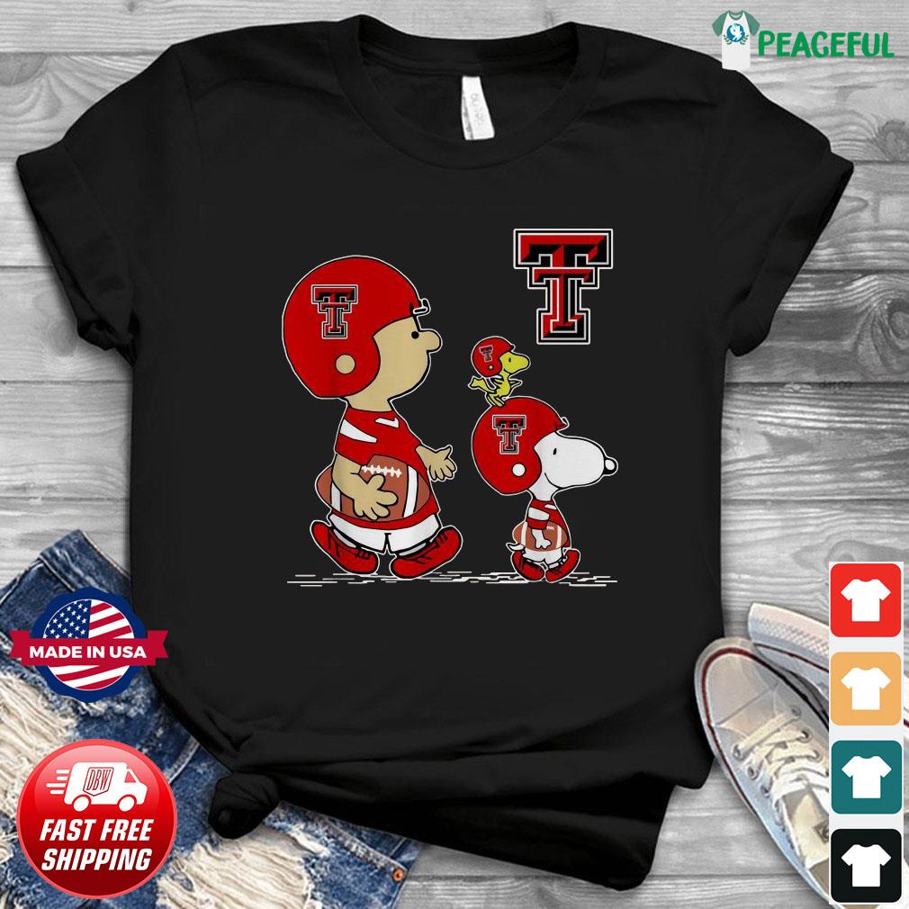 The Peanuts Charlie Brown And Snoopy Woodstock Texas Tech Red Raiders  Football Shirt, hoodie, sweater, long sleeve and tank top