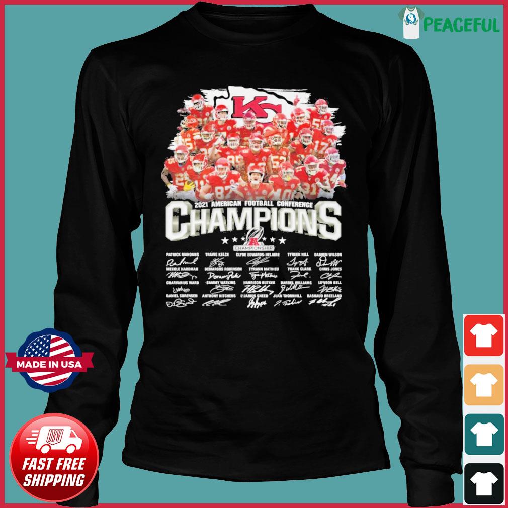 Official Kansas City Chiefs 2021 American Football Conference Champions Afc  Championship Signatures Shirt, hoodie, sweater, long sleeve and tank top