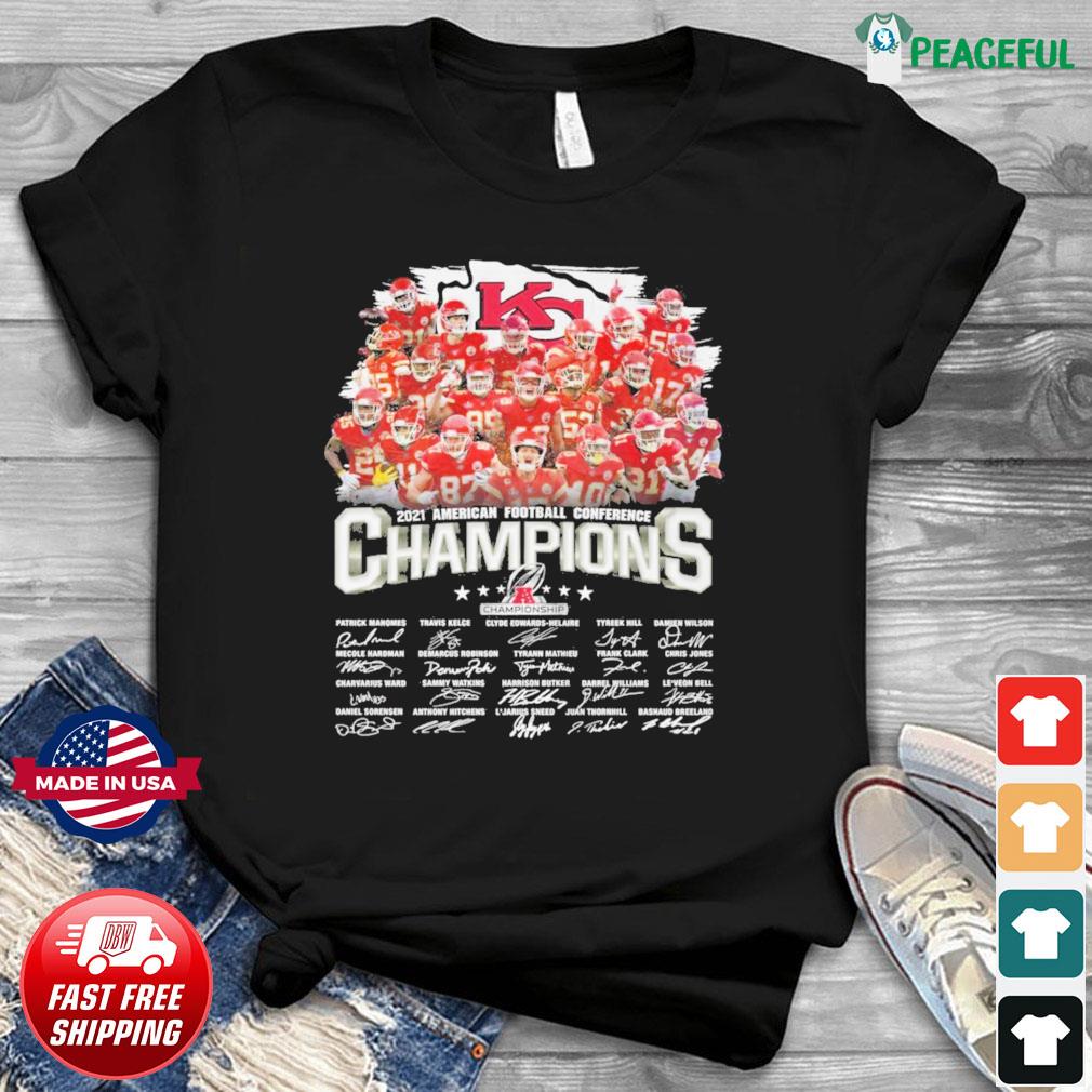 Official Kansas City Chiefs 2021 American Football Conference Champions Afc  Championship Signatures Shirt, hoodie, sweater, long sleeve and tank top