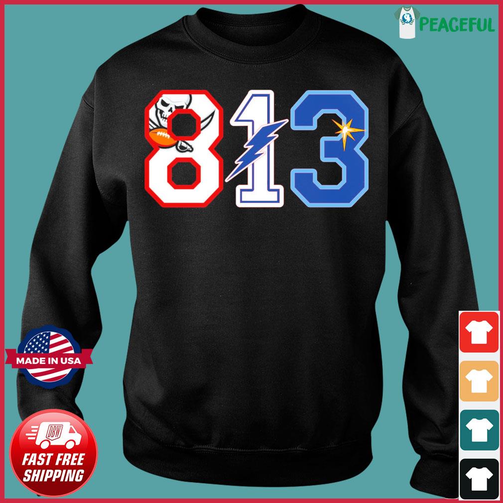 813 Tampa Buccaneers Tampa Rays And Tampa Lightning Shirt, hoodie