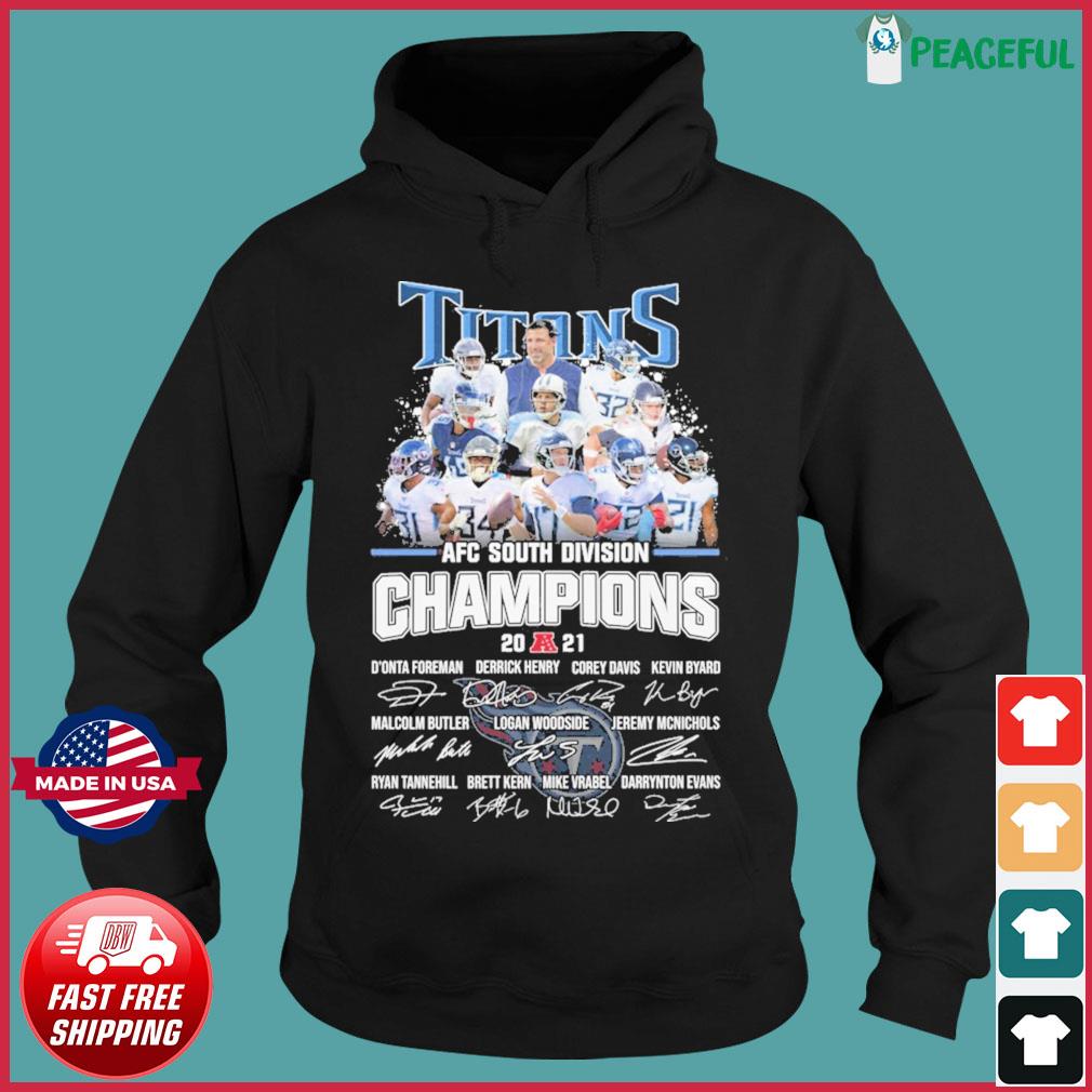 The Tennessee Titans Afc South Division Champions 2021 Signatures 2021 Shirt,  hoodie, sweater, long sleeve and tank top