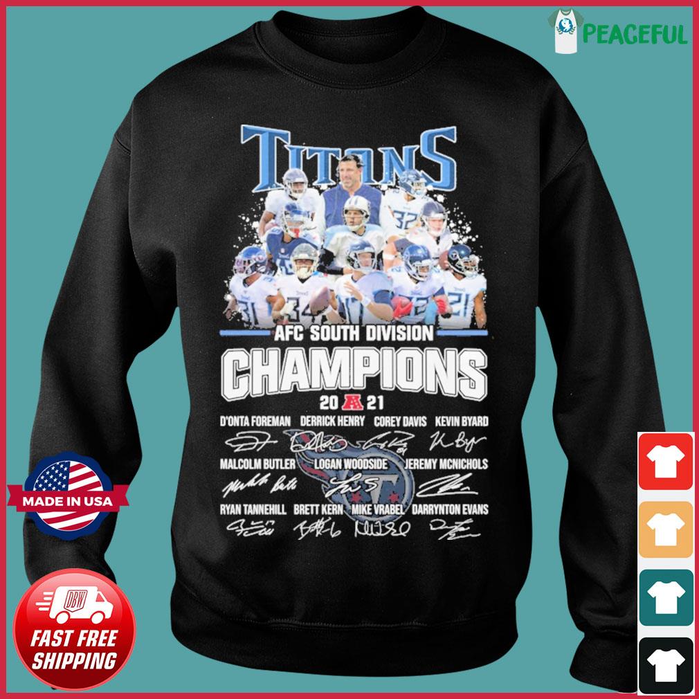 The Tennessee Titans Afc South Division Champions 2021 Signatures 2021 Shirt,  hoodie, sweater, long sleeve and tank top