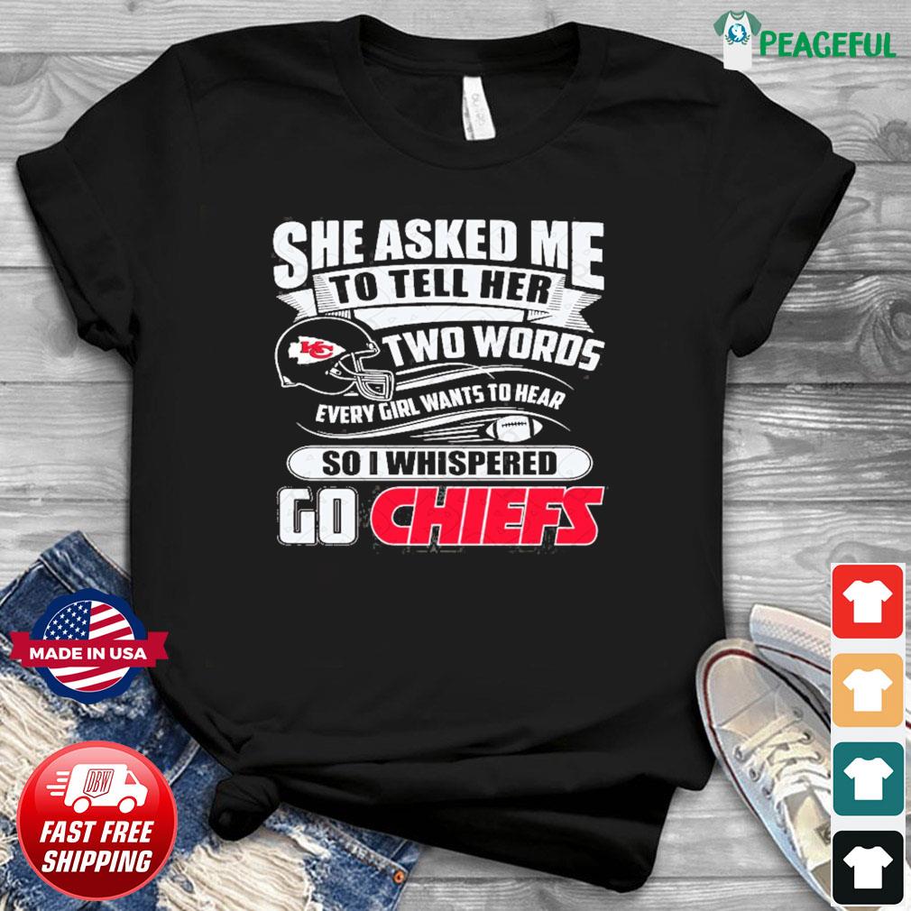 This girl loves her Kansas city Chiefs super bowl shirt